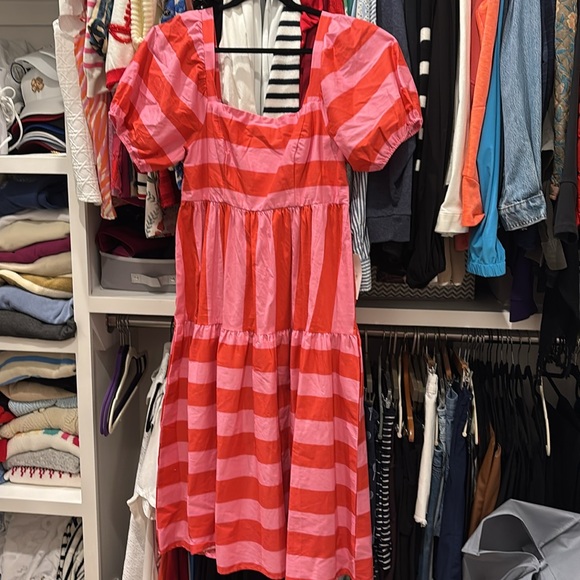 Midnight Doll Dresses & Skirts - Striped Puff Sleeve Stretch Poplin Preppy Dress XL by Midnight Doll Dillards NWT